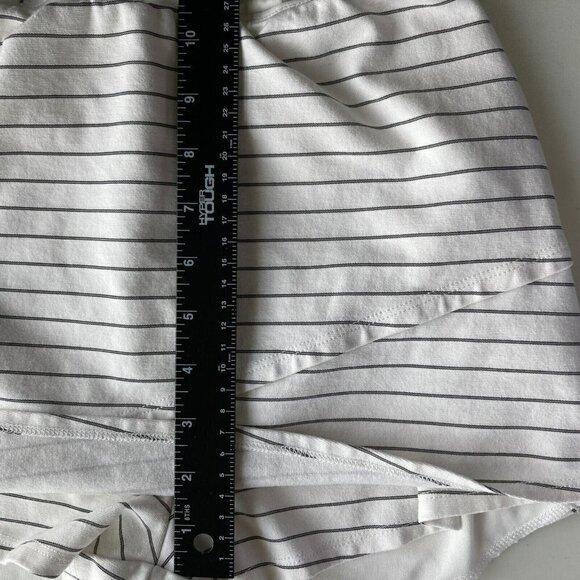 Lulus Black Cream Striped White Short Skirt Skort - Picture 7 of 11